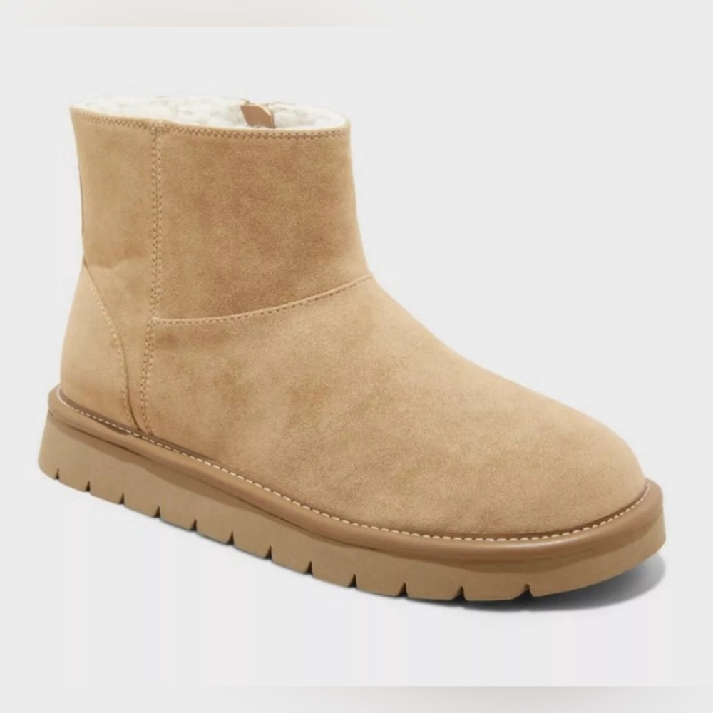 Tan Suede Ankle Boots, Size 7, NWT